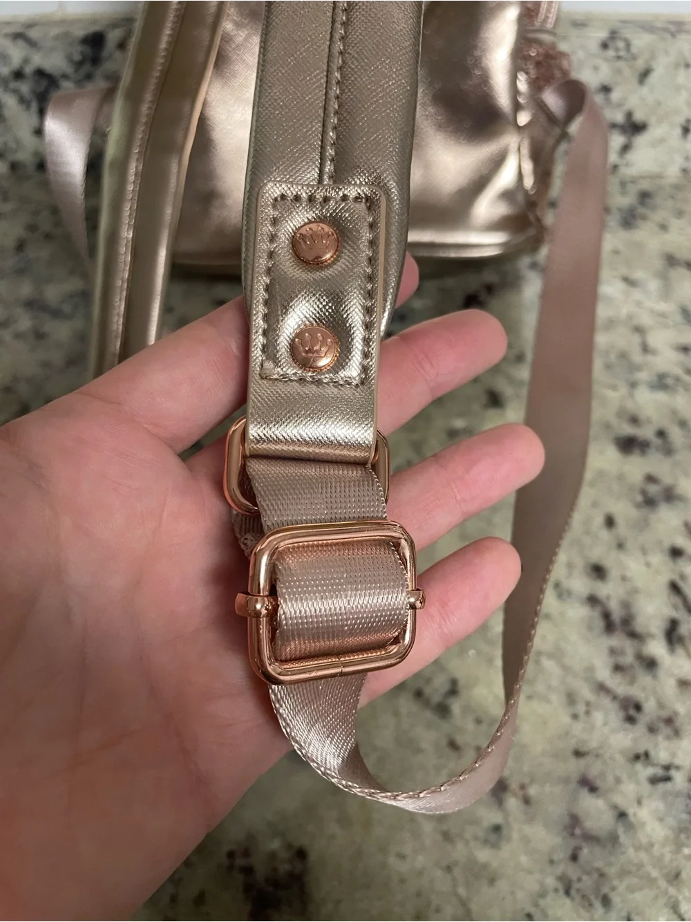 Disney Parks Loungefly Rose Gold Sequined Minnie Mouse Mini Backpack collectible